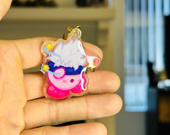 Kirby G0jo Keychain Charm | Acrylic Double-Sided Charm (2")