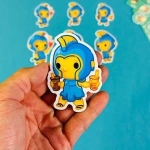 CUTE SPARTAN Vinyl Stickers Based on San Jose State University Boba Soju Spartans Gym Accessory, Waterproof for Water Bottles, Laptops image 3