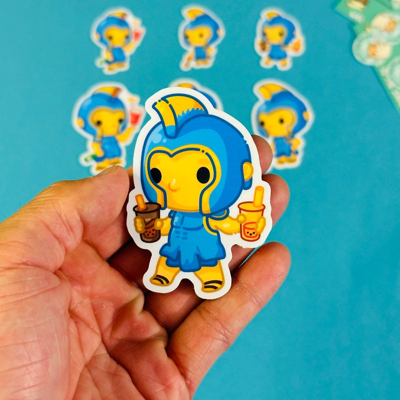CUTE SPARTAN Vinyl Stickers Based on San Jose State University Boba Soju Spartans Gym Accessory, Waterproof for Water Bottles, Laptops image 3