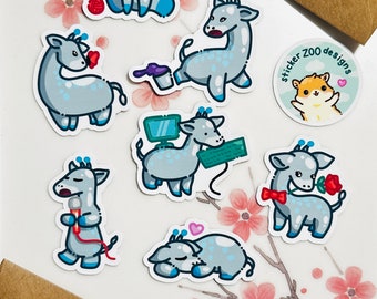 GISOO THE GIRAFFE Cute Original Character | Waterproof Stickers for Perfect Scrapbooking, Stationery, and Personal Decorating Vinyl Sticker