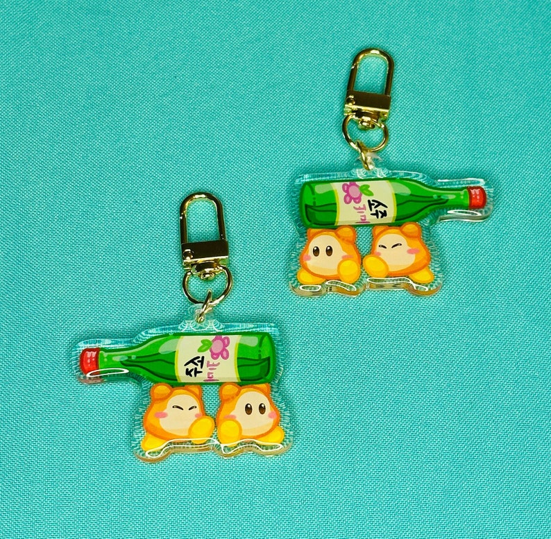 Waddle Dee Soju Lover Keychain Charm Krby Acrylic Charm 2 Etsy