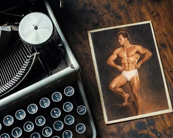 Vintage Physique Art Print – Classic Male Figure Study Wall Decor