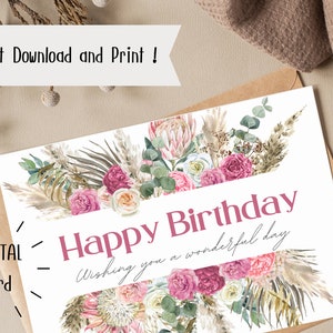 Printable Pretty Birthday Card for Her, Spring Happy Bday, April ...