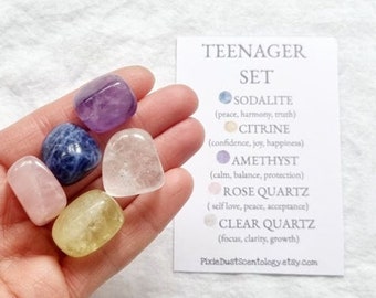 Crystals for Teenager Teenager set Crystal kit Crystals for 13th birthday teenager gift for Teenage crystal set gemstones for teenagers