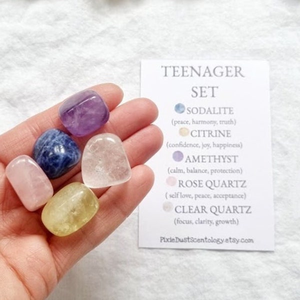Crystals for Teenager Teenager set Crystal kit Crystals for 13th birthday teenager gift for Teenage crystal set gemstones for teenagers