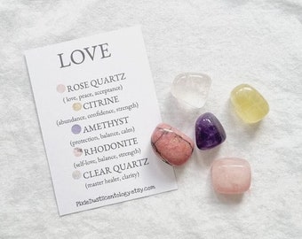 Crystals for Love Love Crystal Set Love crystals Crystals for Love Love natural crystals Love Gift Crystal kit Crystal Gift Set Love