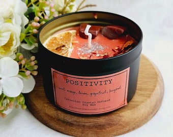Crystal Candle POSITIVITY Kerze Kristallkerze Ritualkerze Spirituelle Kerze Positive Energie Kerze Positive Energie Yoga Kerze