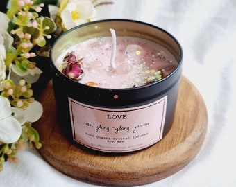 Ritual & intention Candle Love Candle Crystal Candle Ritual Candle Spiritual candle Aromatherapy Candles Manifestation Candle Self care Gift