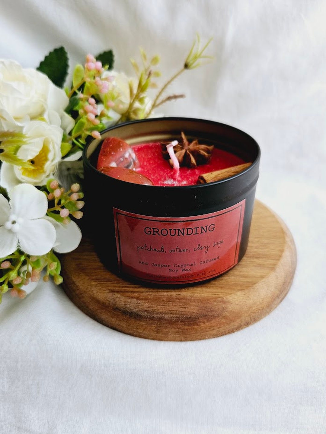 Ritual & Intention Candle GROUNDING Candle Crystal Candle Ritual Candle ...