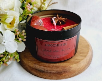 Ritual & intention Candle GROUNDING Candle Crystal Candle Ritual Candle Spiritual candle meditation candle Grounding