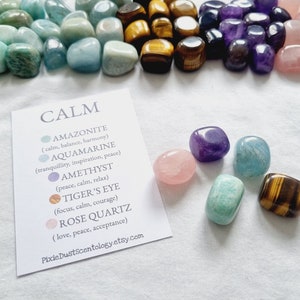 Crystals for Calm Calming Crystals Anxiety Kit Self Care Set Stress Relief Natural Crystal Set Meditation Crystals Calm Gift For Anxiety