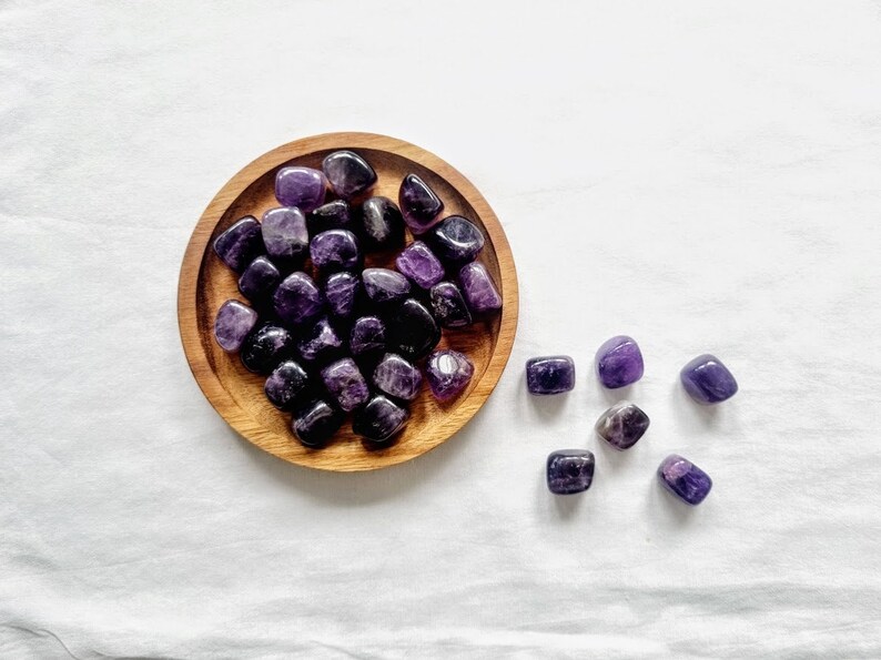 Amethyst Tumbled Stone Amethyst Crystal Natural Amethyst Crystal set Crystal Stress Relief crystal Amethyst tumble gemstone Meditation stone image 7