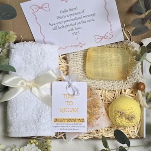 Spa Gift box Personalized Birthday Gift for Friend Self-Care Gift box Gift for woman spa Gift Bath salts soap gifts bath bombs gift