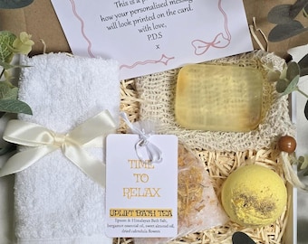 Spa Gift box Personalized Birthday Gift for Friend Self-Care Gift box Gift for woman spa Gift Bath salts soap gifts bath bombs gift