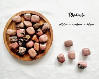 Rhodonite Tumble Stone Rhodonite Crystal Natural Rhodonite Natural Crystals Rhodonite tumble gemstone Meditation stone Rhodonite self-love