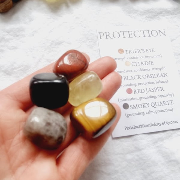 Crystals for Protection Protection Crystal Set Protection crystals Natural crystals Protection Gift Crystal kit Crystal Gift Set Protection