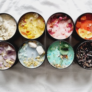 Natural crystals candle Intention candle Candle Gift set Self Care Gift home fragrance friendship candle unique gift soy candle Spell candle