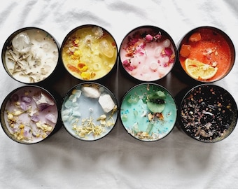 Natural crystals candle Intention candle Candle Gift set Self Care Gift home fragrance friendship candle unique gift soy candle Spell candle