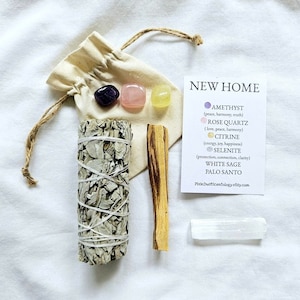 New Home Smudge Kit Cleansing Kit New Home Gift Crystals for New Home Moving Home Gift New Home Present