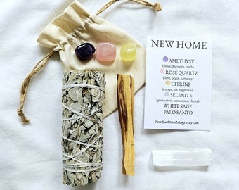 New Home Smudge Kit Cleansing Kit New Home Gift Crystals for New Home Moving Home Gift New Home Present