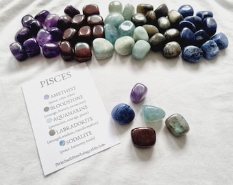 Crystals for Pisces Pisces zodiac Pisces Pisces crystals set zodiac gift zodiac crystal set Pisces gift astrology hotroscope stones crystal