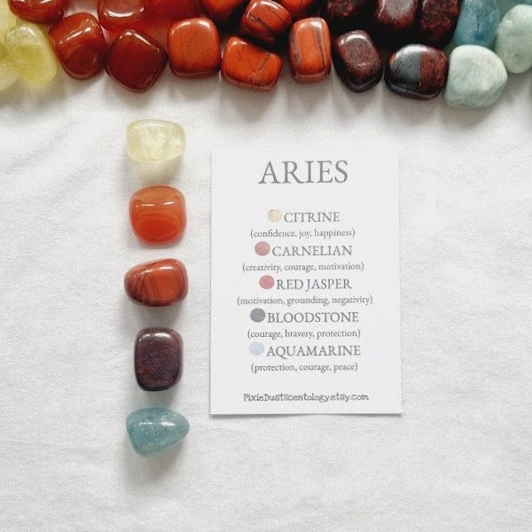 Crystals for Aries Aries zodiac Aries Aries crystals set zodiac gift zodiac crystal set Aries gift astrology gift hotroscope stones crystal