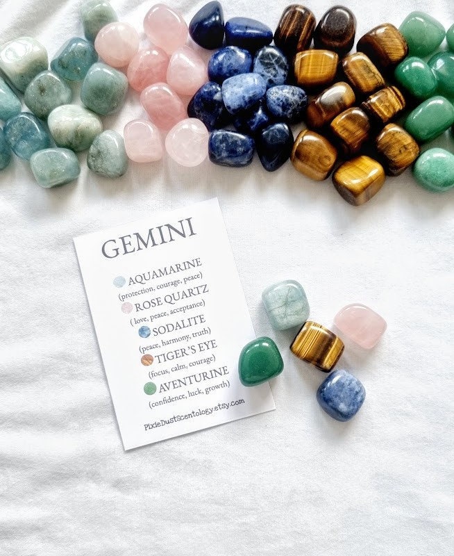 Crystals for Gemini Gemini Zodiac Gemini Crystals Set Zodiac Gift ...