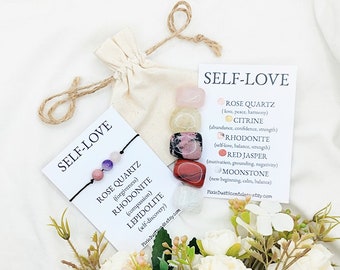 Love Stones Crystal Healing Set With Crystal Information Cards