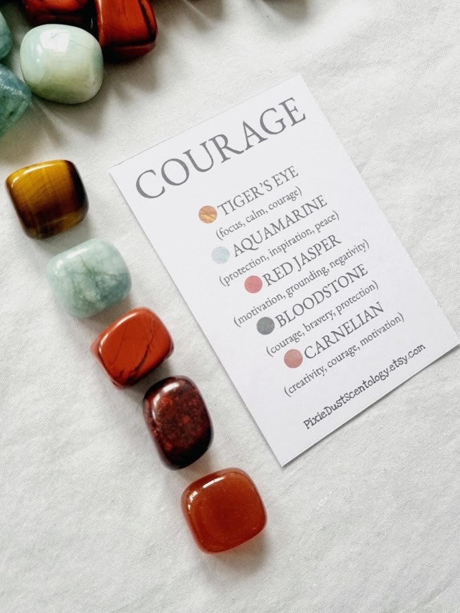 Crystals for Courage Courage Thinking of You Gift Intention Crystal ...