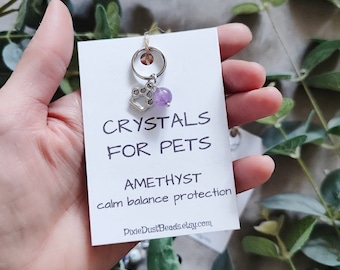 Pet Collar Charm Crystals for pets Dog Collar Accessories Collar Add on crystals for pet Dog Gift Natural Crystal Pet Collar Charms