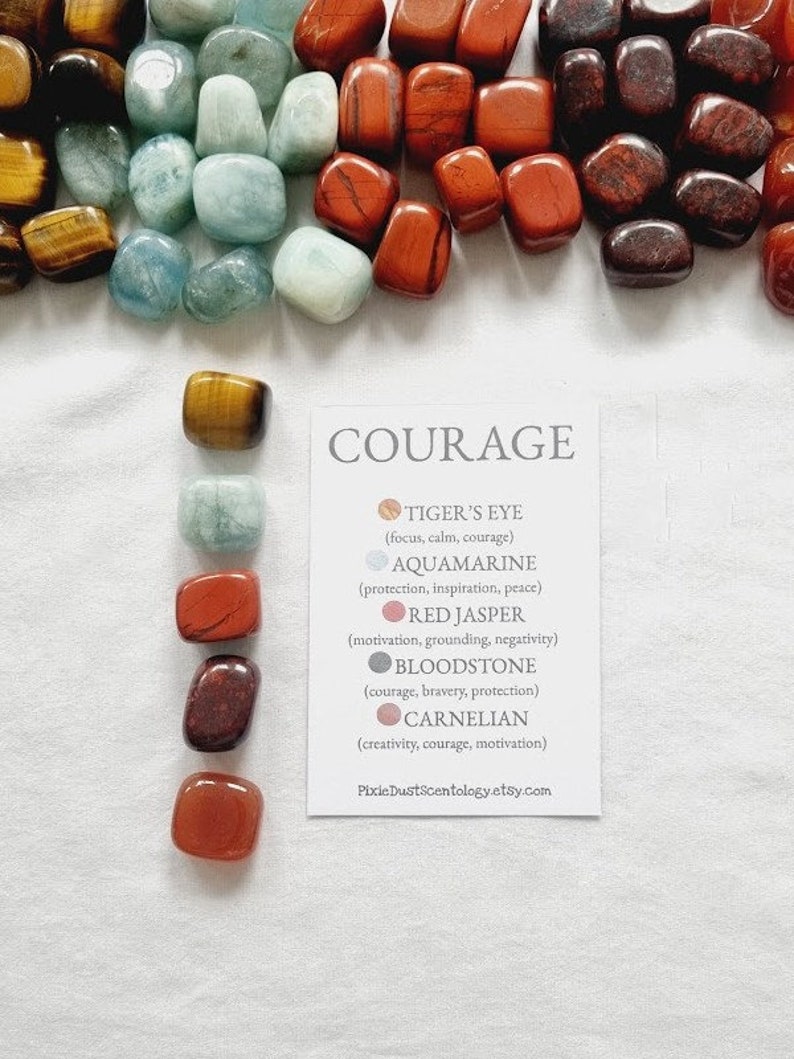 Crystals for Courage Courage Thinking of You Gift Intention Crystal ...