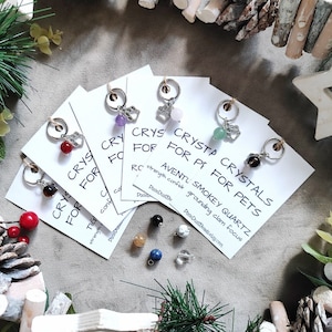 Christmas Pet Collar Charm Crystals for pets Dog Collar Accessories Collar Add on crystals for pet Dog Gift Natural Crystal Pet Collar Charm