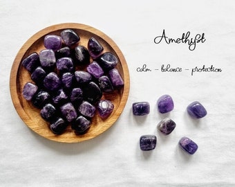 Amethyst Trommelstein Amethyst Kristall natürliche Amethyst Kristallset Kristall Stress Relief Kristall Amethyst Trommeledelstein Meditationsstein