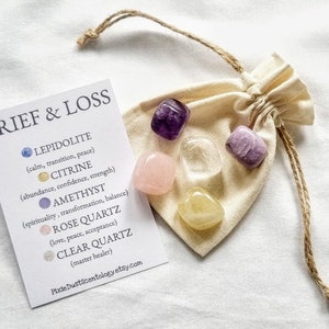 Crystals for Grief and loss Crystal Set natural crystals Loss and Grief Crystals for Bereavement Grief Grief Gift Support Crystals Crystals