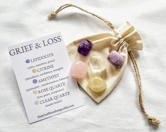 Crystals for Grief and loss Crystal Set natural crystals Loss and Grief Crystals for Bereavement Grief Grief Gift Support Crystals Crystals