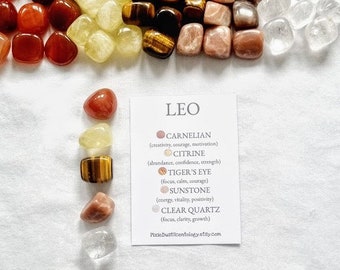 Crystals for Leo Leo zodiac Leo Leo crystals set zodiac gift zodiac crystal set Leo gift astrology gift horoscope stones crystal Leo gift