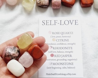 Crystals for Self-Love Self-Love Crystal Set Love crystals Self-love set natural crystals Love Gift Crystal kit Crystal Gift Set Love