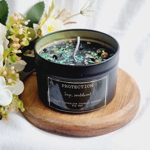 Natural Crystal Candle Protection Candle Crystal Candle Ritual Candle Spiritual candle Cleanse Energy Cleansing