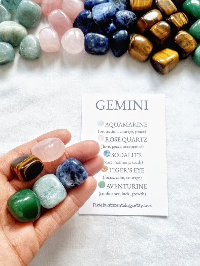 Crystals for Gemini Gemini Zodiac Gemini Crystals Set Zodiac Gift ...