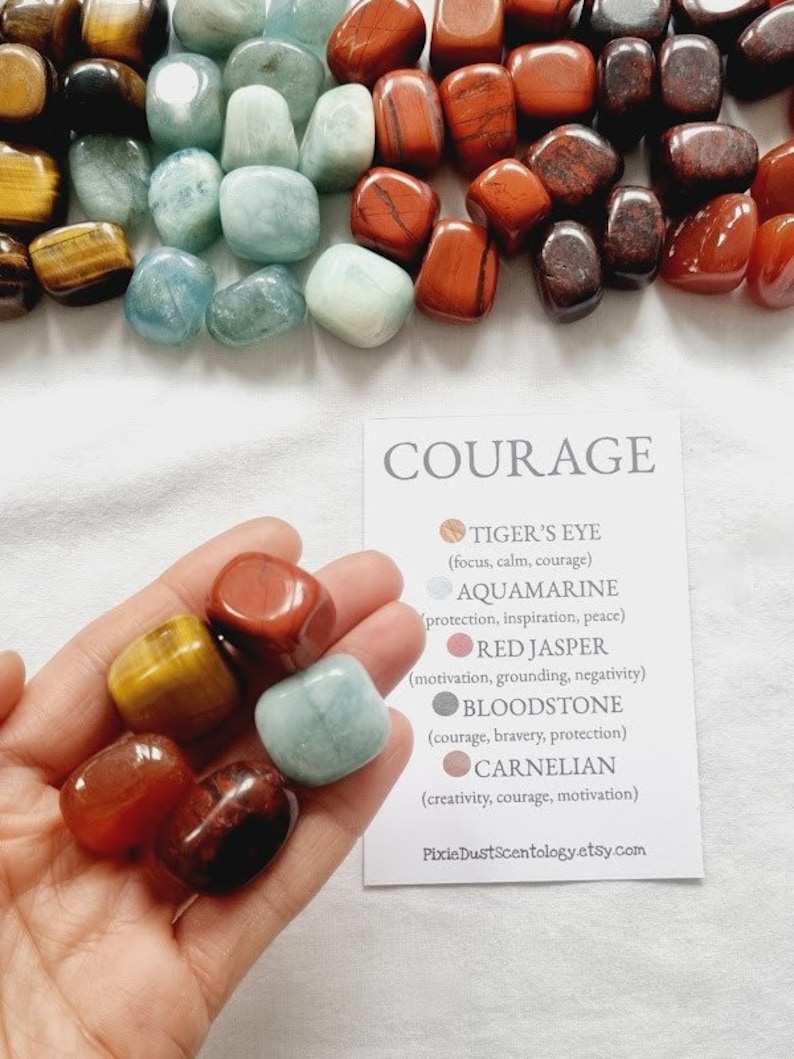 Crystals for Courage Courage Thinking of You Gift Intention Crystal ...