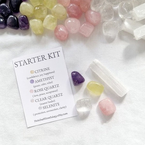 Kristalle für Anfänger Starter Kit Beginner Kristalle Starter Kristalle kleines Kit natürliche Kristalle Kristall Set spirituelle Kristalle