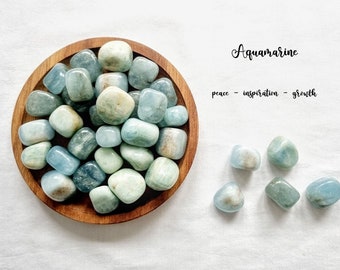 Aquamarin Trommelstein Aquamarin Kristall Natürlicher Aquamarin Natürliche Kristalle Aquamarin Trommelstein Meditationsstein Aquamarin