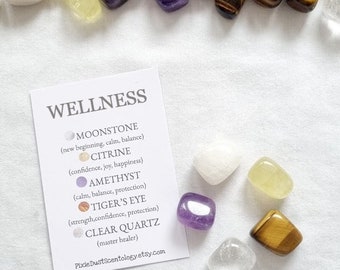 Crystals for WELLNESS Well being real Crystals Crystals for Wellness Good Vibes spiritual support crystal set natural crystals