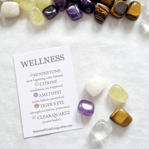 Crystals for WELLNESS Well being real Crystals Crystals for Wellness Good Vibes spiritual support crystal set natural crystals