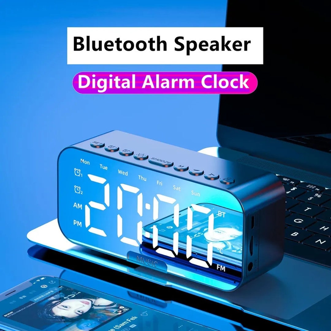3D LED Digital Clock bluetooth decoration glowing, night mode adjustable electronic table clock decor living room LED clock, home alarm