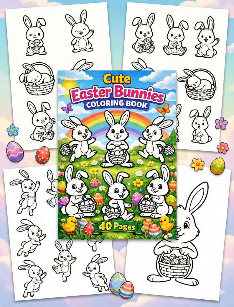 Easter Coloring Book – 40 Printable Pages (instant Download) - Etsy