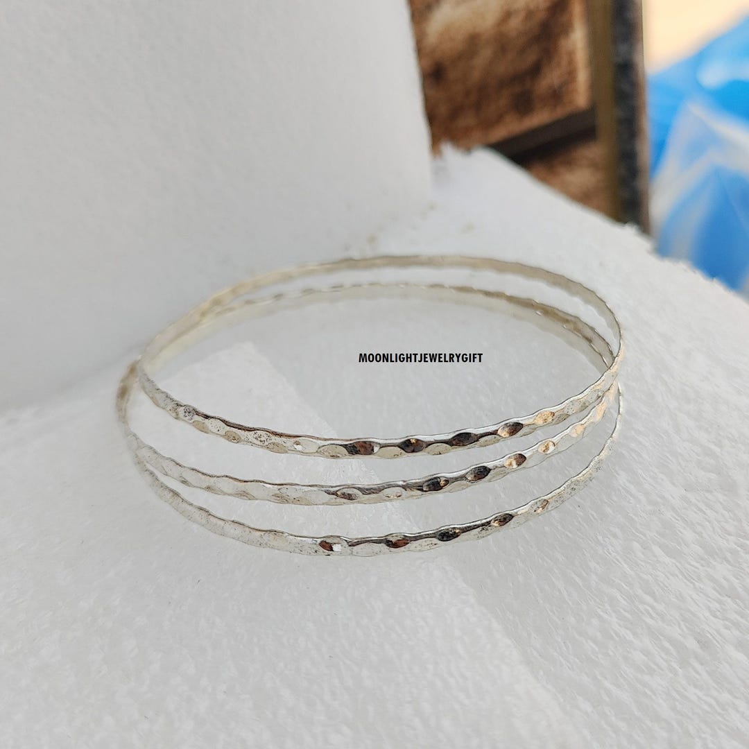 925 Sterling Silver Bangles, 3 Set of Bangles, Silver Bangle, Women ...