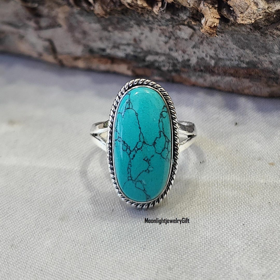 Turquoise Ring, 925 Sterling Silver Ring, Handmade Ring, Band Ring ...
