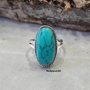 Turquoise Ring, 925 Sterling Silver Ring, Handmade Ring, Band Ring, Turquoise Jewelry, Women Ring, Designer Ring, Top Quality Silver Ring