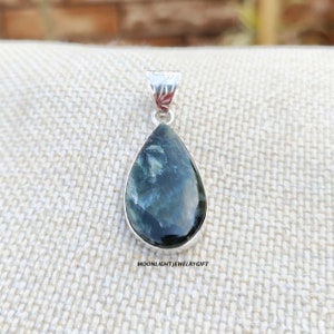 Pendentif séraphinite, pendentif en argent sterling 925, pendentif pierres précieuses, pendentif méditation, pendentif bohème, pendentif tendance, cadeau pour elle, ,, \\\